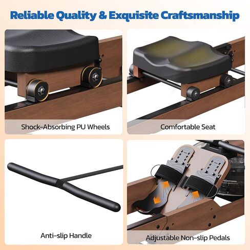 Dripex Water Rowing Machines for Home, Foldable Row Machine with 400LBS Weight Capacity, Rower Machine with Dedicated LCD Monitor, Comfortable Seat, Bluetooth App Compatible for Home Gym Exercise in Kuwait