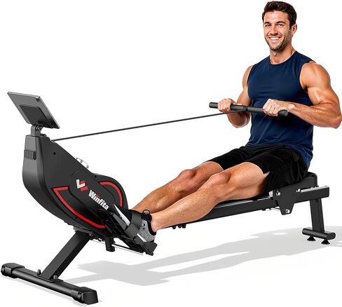 Rowing Machines for Home,Quiet Resistance Magnetic Rower Machine with 32 Levels,350lb Weight Capacity,Compact Dual Slide Rail,LED Monitor & Comfortable Seat,App Supported&Tablet Holder in Saudi Arabia