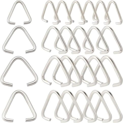 1 Box 600Pcs 9mm 11mm 12mm 16mm Triangle Open Jump Rings Jewelry Pinch Bails Silver Buckle Clasp Pinch Bail Charm Bead Pendant Connectors for Jewelry Making Supplies DIY Craft Accessories in Kuwait