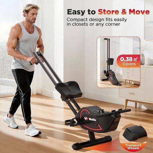 Rowing Machines for Home,Quiet Resistance Magnetic Rower Machine with 32 Levels,350lb Weight Capacity,Compact Dual Slide Rail,LED Monitor & Comfortable Seat,App Supported&Tablet Holder in Saudi Arabia