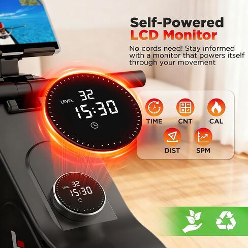 Rowing Machines for Home,Quiet Resistance Magnetic Rower Machine with 32 Levels,350lb Weight Capacity,Compact Dual Slide Rail,LED Monitor & Comfortable Seat,App Supported&Tablet Holder in Saudi Arabia