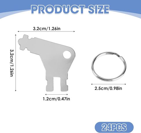 24 Pcs Universal Paper Towel Dispenser Key, Zinc Alloy Replacement Keys Compatible with Georgia Pacific, San Jamar Restroom Dispensers, Paper Towel Key for Janitors, Facility Managers in Kuwait