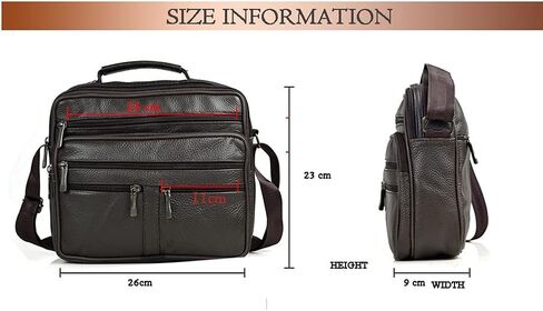 Messenger Bags Men Shoulder Bag Men's Genuine Leather Boy Coffee Middle Size Handbags Tote Natural Skin Briefcase in Saudi Arabia