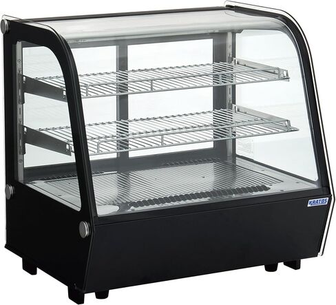 Kratos Countertop Refrigerated Bakery Display Case | 48" Wide Curved Glass Black Display Case with Two Shelves |LED Lighting| Countertop Refrigerator for Bakeries and Restaurants (29C-008) in Saudi Arabia