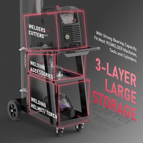 3-Tier Welding Cart Welder and Plasma Cutter,Rolling Welding Trolley in Saudi Arabia