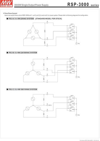 MEAN WELL RSP-3000-48 Enclosed Switching AC-to-DC Power Supply, Single Output, 48V, 0-62.5A, 3000W, 2.5" H x 7.0" W x 10.9" L in Saudi Arabia