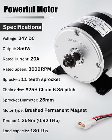 24V Brushed Electric Motor for E Scooter, 350W Replacement Motor Competible with Razor MX350 MX400 E300 E300S E325, Small Brushed Permanent Magnet Ebike Motor, 3000 RPM Restores Engine Power in Saudi Arabia