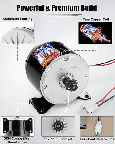 24V Brushed Electric Motor for E Scooter, 350W Replacement Motor Competible with Razor MX350 MX400 E300 E300S E325, Small Brushed Permanent Magnet Ebike Motor, 3000 RPM Restores Engine Power in Saudi Arabia