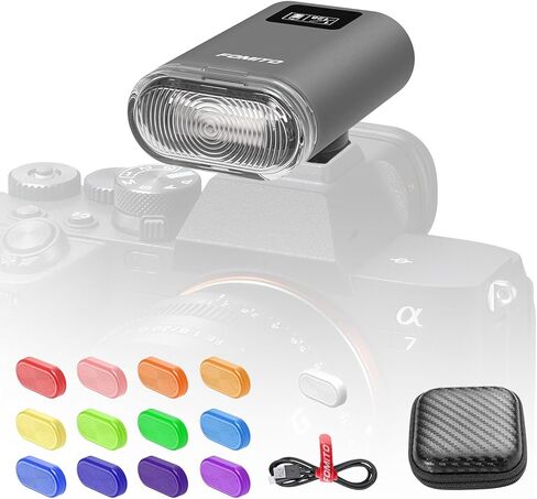 F12 Mini Camera Flash Speedlite for Canon/Nikon/Fuji/Sony/Ricoh GR3/GR3X Digital Film Cameras, Portable Mini Hot Shoe Flashlight for DSLR Cameras White in Kuwait