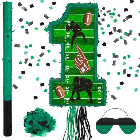 Ferraycle Baseball رقم 1 Piñata لزخارف حفلة عيد الميلاد الأولى Piñata إمدادات حفلة عيد ميلاد للأولاد مع حلويات عصا معصبة العينين in Kuwait