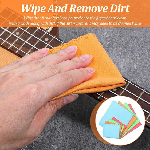 TIESOME 8 PCS Instruments Cleaning Cloths, 4 Colors 2 Sizes Microfiber Soft Lint Free Guitar Cleaning Cloth Premium Polishing & Cleaning Cloths for Guitar Flute Violin Piano Trumpet Sax in Saudi Arabia