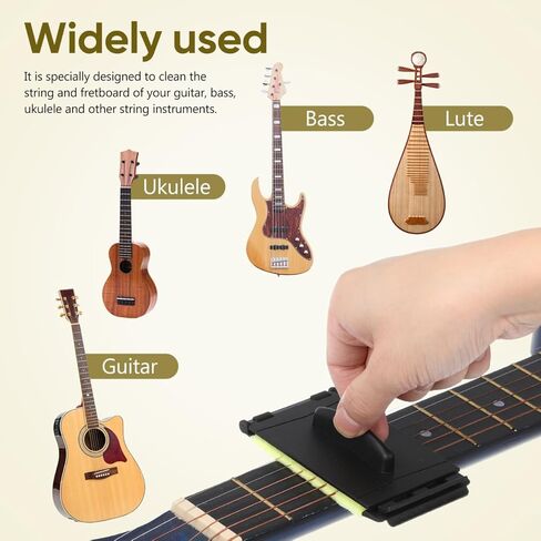 Professional Guitar String Scrubber & Fingerboard Cleaner – Reusable, Washable String Scrubber for All Stringed Instruments – Prevents Corrosion & Extends Tone Life – Portable & Eco-Friendly in Saudi Arabia