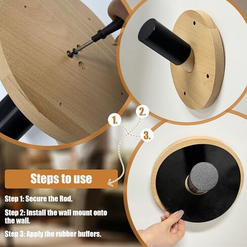 حامل طبل يدوي على الحائط، حامل طبول لسان فولاذي خشبي مع مخازن مطاطية، عرض وتخزين مثالي لعازفي الإيقاع in Kuwait
