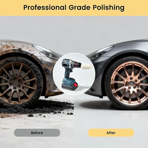 مجموعة عجلات تلميع مكونة من 6 قطع مع أعمدة سداسية مقاس 1/4 بوصة للمثقاب وأداة التلميع - تناسب الأدوات الكهربائية والهوائية للمعادن والخشب والمجوهرات والزجاج وتلميع سطح السيراميك in Kuwait