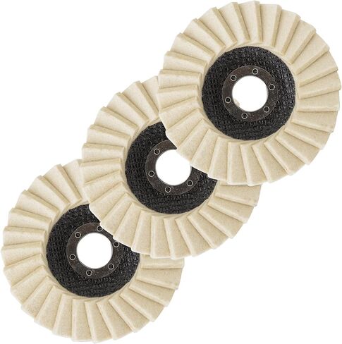 3 قطع من عجلة تلميع الصوف، قرص قلاب من اللباد مقاس 4-1/2 × 7/8 بوصة لمطحنة الزوايا in Kuwait