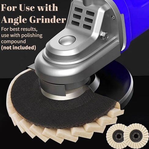 3 قطع من عجلة تلميع الصوف، قرص قلاب من اللباد مقاس 4-1/2 × 7/8 بوصة لمطحنة الزوايا in Kuwait