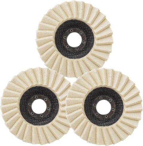 3 قطع من عجلة تلميع الصوف، قرص قلاب من اللباد مقاس 4-1/2 × 7/8 بوصة لمطحنة الزوايا in Kuwait
