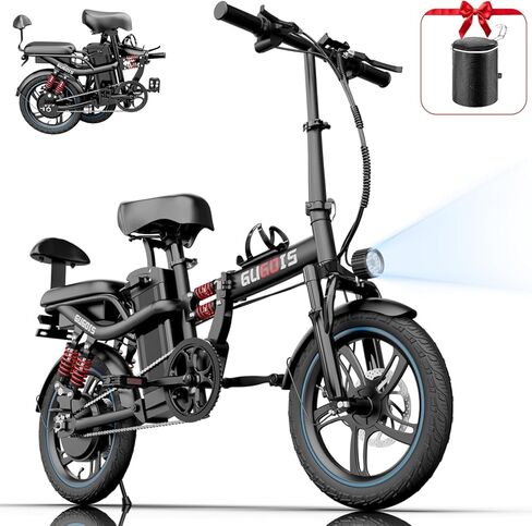 Folding Electric Bike for Adults, 2 Seater Electric Bike, 750W/1000W Peak Motor, 48V Removable Battery, Up to 28/30MPH & 45/60Miles, 16"/20" Tire Ebike, All-Terrain Foldable Electric Bicycles in Saudi Arabia