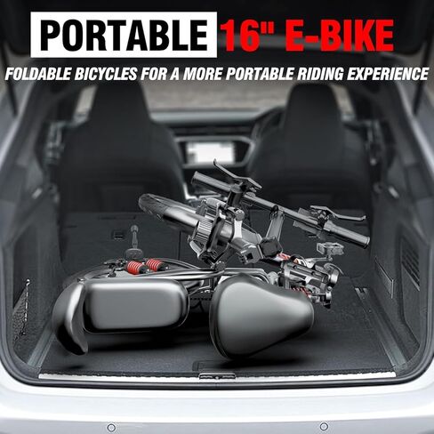 Folding Electric Bike for Adults, 2 Seater Electric Bike, 750W/1000W Peak Motor, 48V Removable Battery, Up to 28/30MPH & 45/60Miles, 16"/20" Tire Ebike, All-Terrain Foldable Electric Bicycles in Saudi Arabia