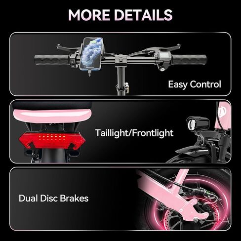 Folding Electric Bike for Adults, Peak 800W Motor 25MPH, 48V 14Ah Removable Battery 35-55Miles Ebike,14'' Lightweight & Portable Adults Electric Bicycles for Men/Women/Teens in Saudi Arabia