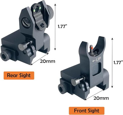 Flip Up Front and Rear Sights, Fiber Optic Iron Sight Backup Sight with Green & Red Fiber Optics Dots in Saudi Arabia