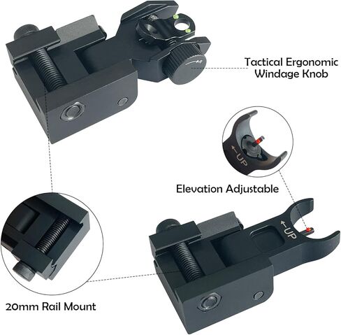 Flip Up Front and Rear Sights, Fiber Optic Iron Sight Backup Sight with Green & Red Fiber Optics Dots in Saudi Arabia