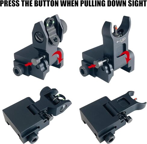 Flip Up Front and Rear Sights, Fiber Optic Iron Sight Backup Sight with Green & Red Fiber Optics Dots in Saudi Arabia
