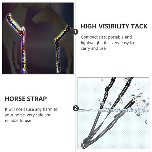 Flashing LED Horse Breastplate - Adjustable Training Collar with Pull Rope for Outdoor Use in Saudi Arabia