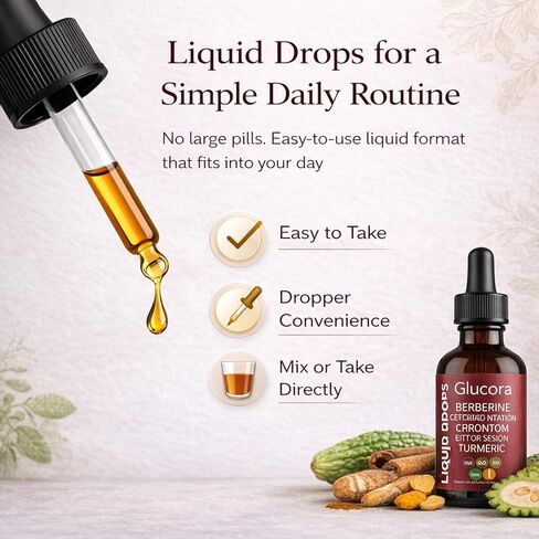 Glucora gotas,Glucora Ceylon Cinnamon Berberine Liquid Drops| 10-in-1 Herbal Formula | Sugar-Free, Vegan Liquid Supplement | 2 fl oz in Saudi Arabia