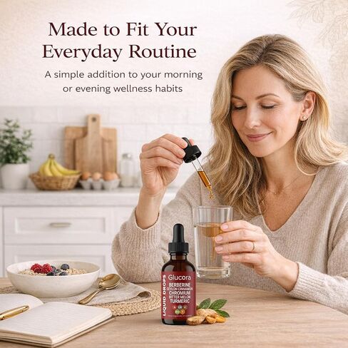 Glucora gotas,Glucora Ceylon Cinnamon Berberine Liquid Drops| 10-in-1 Herbal Formula | Sugar-Free, Vegan Liquid Supplement | 2 fl oz in Saudi Arabia