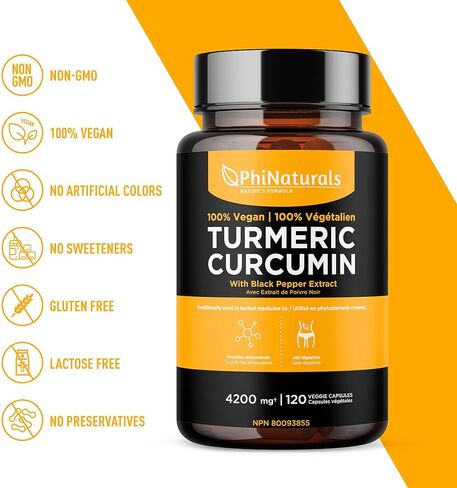 مستخلص الكركم والفلفل الأسود - 1500 ملغ لكل جرعة [120 كبسولة] مع مسحوق الكركم العضوي والبيوبيرين in Kuwait