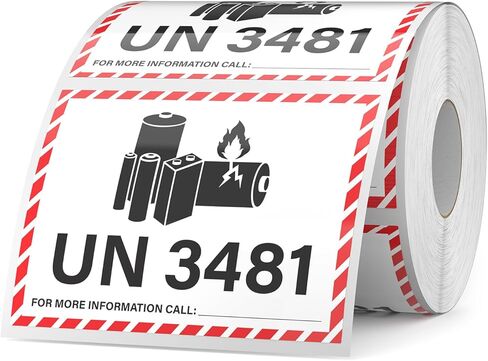 600 PCS UN 3481 Lithium lon Battery Labels 3.25 × 4.25 Inches Writable Waterproof Caution Warning Stickers Fragile Label for Transport Shipping in Saudi Arabia