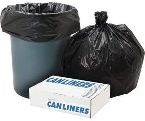 أكياس القمامة التراثية 12-16 جالون أسود HDPE 8 ميكرون 24 × 33 بوصة ستارة سفلية لفة بدون قلب in Kuwait
