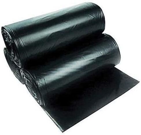 أكياس القمامة التراثية 12-16 جالون أسود HDPE 8 ميكرون 24 × 33 بوصة ستارة سفلية لفة بدون قلب in Kuwait