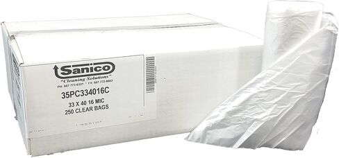 حقيبة سانيكو برو لين عالية الكثافة - 33x40، شفاف، 16 ميكروفون، 0.63 مل، 250/cs in Kuwait