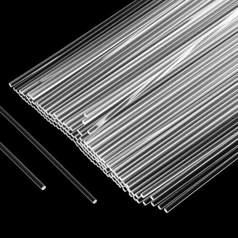 120 PCS Flat Clear Cupcake Topper Sticks, 8 Inch 2 mm Diameter Clear Acrylic Rod, Round Strip Cake Dowels Rods DIY Crafts Party Decorations Supplies for Chocolate Wedding Halloween Christmas in Saudi Arabia