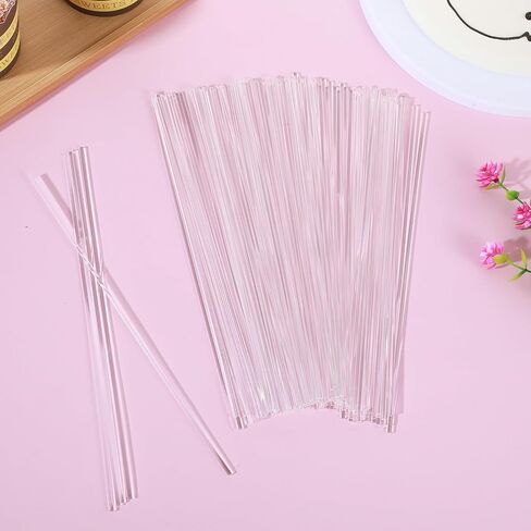 120 PCS Flat Clear Cupcake Topper Sticks, 8 Inch 2 mm Diameter Clear Acrylic Rod, Round Strip Cake Dowels Rods DIY Crafts Party Decorations Supplies for Chocolate Wedding Halloween Christmas in Saudi Arabia