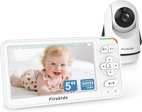 5" Baby Monitor with 30Hour Battery Life, 1000ft Long Range Baby Monitor with Camera and Audio, Night Vision VOX Mode 2 Way Talk for Baby Elderly Indoor Monitoring in Saudi Arabia