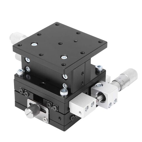 XYZ 3Axes Manual Linear Stage Trimming Platform Fine Tuning Sliding Table High Precision Adjustable for Optical Experimental Measurement Aluminum Alloy Black Anodized 60x60mm in Saudi Arabia
