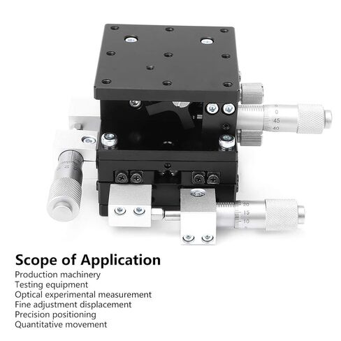 XYZ 3Axes Manual Linear Stage Trimming Platform Fine Tuning Sliding Table High Precision Adjustable for Optical Experimental Measurement Aluminum Alloy Black Anodized 60x60mm in Saudi Arabia