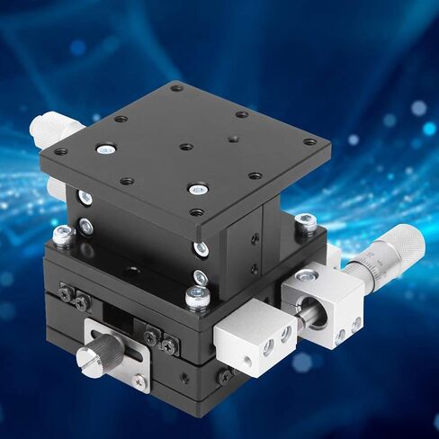 XYZ 3Axes Manual Linear Stage Trimming Platform Fine Tuning Sliding Table High Precision Adjustable for Optical Experimental Measurement Aluminum Alloy Black Anodized 60x60mm in Saudi Arabia