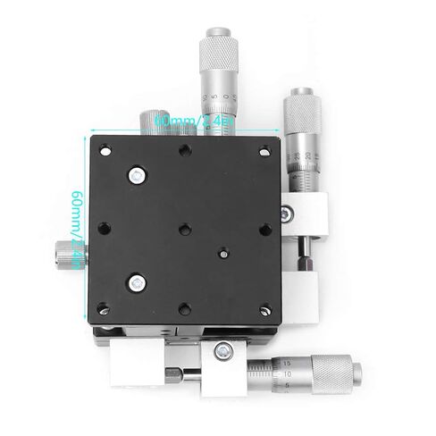 XYZ 3Axes Manual Linear Stage Trimming Platform Fine Tuning Sliding Table High Precision Adjustable for Optical Experimental Measurement Aluminum Alloy Black Anodized 60x60mm in Saudi Arabia
