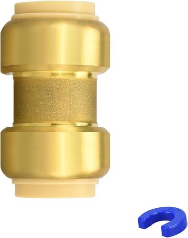 3/4" Push-fit Straight Coupling Plumbing Fitting, 3/4" Brass Push-to-Connect Plumbing Fitting, for Copper, PEX, CPVC Pipe in Kuwait