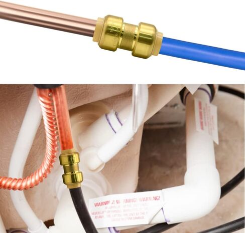 3/4" Push-fit Straight Coupling Plumbing Fitting, 3/4" Brass Push-to-Connect Plumbing Fitting, for Copper, PEX, CPVC Pipe in Kuwait