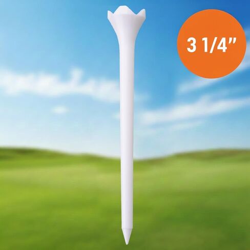 White Plastic Golf Tees, 30 or 100 Pack, Golf Tees 3 1/4 Inch in Kuwait