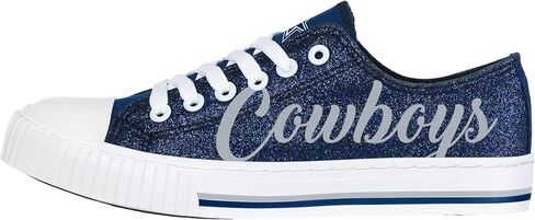 FOCO NFL Womens NFL Team Logo Ladies Fashion Color Glitter Low Top Canvas Sneakers Shoes in Saudi Arabia