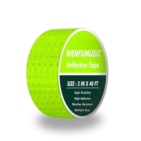Reflective Tape 2" x40ft Fluorescent White, DOT-C2 Waterproof Reflective Stickers & Reflector Tape with Strong Adhesive for Trucks, Trailers, Motorcycles, Bikes, Outdoor Safety in Kuwait