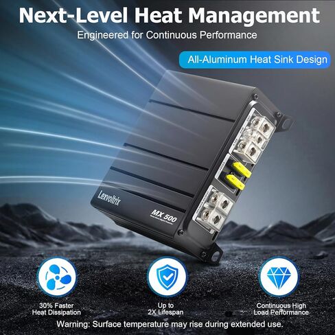 500W RMS Class D Monoblock Subwoofer Amplifier, 1Ω Stable Car Audio Amp, 30-200Hz LPF, Bass Boost, Phase Control in Saudi Arabia