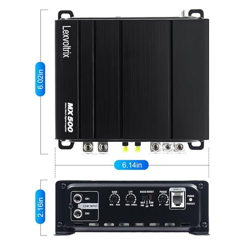 500W RMS Class D Monoblock Subwoofer Amplifier, 1Ω Stable Car Audio Amp, 30-200Hz LPF, Bass Boost, Phase Control in Saudi Arabia