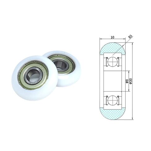 4 Pieces Outer Diameter 30mm Rowing Machine Rollers 8x30x10mm BSR60830-10 POM Wheels Plastic Coated Bearing in Saudi Arabia